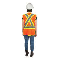 CSA Compliant High Visibility Surveyor Vest, High Visibility Orange, Large, Polyester, CSA Z96 Class 2 - Level 2 SEF102 | TENAQUIP