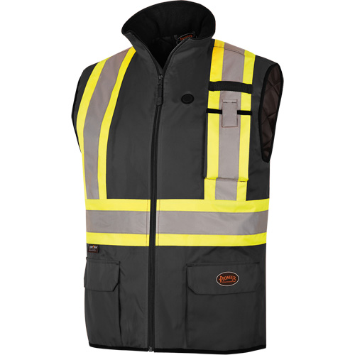 Pioneer V1210270 3XL Waterproof Insulated Heated Safety Vest Unisex 3X Large Black