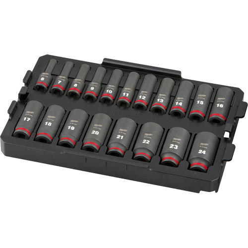 Milwaukee 49 66 6816 Shockwave Impact Duty Packout Socket Set 19 Pcs Impact 3 8 Drive Size Deep