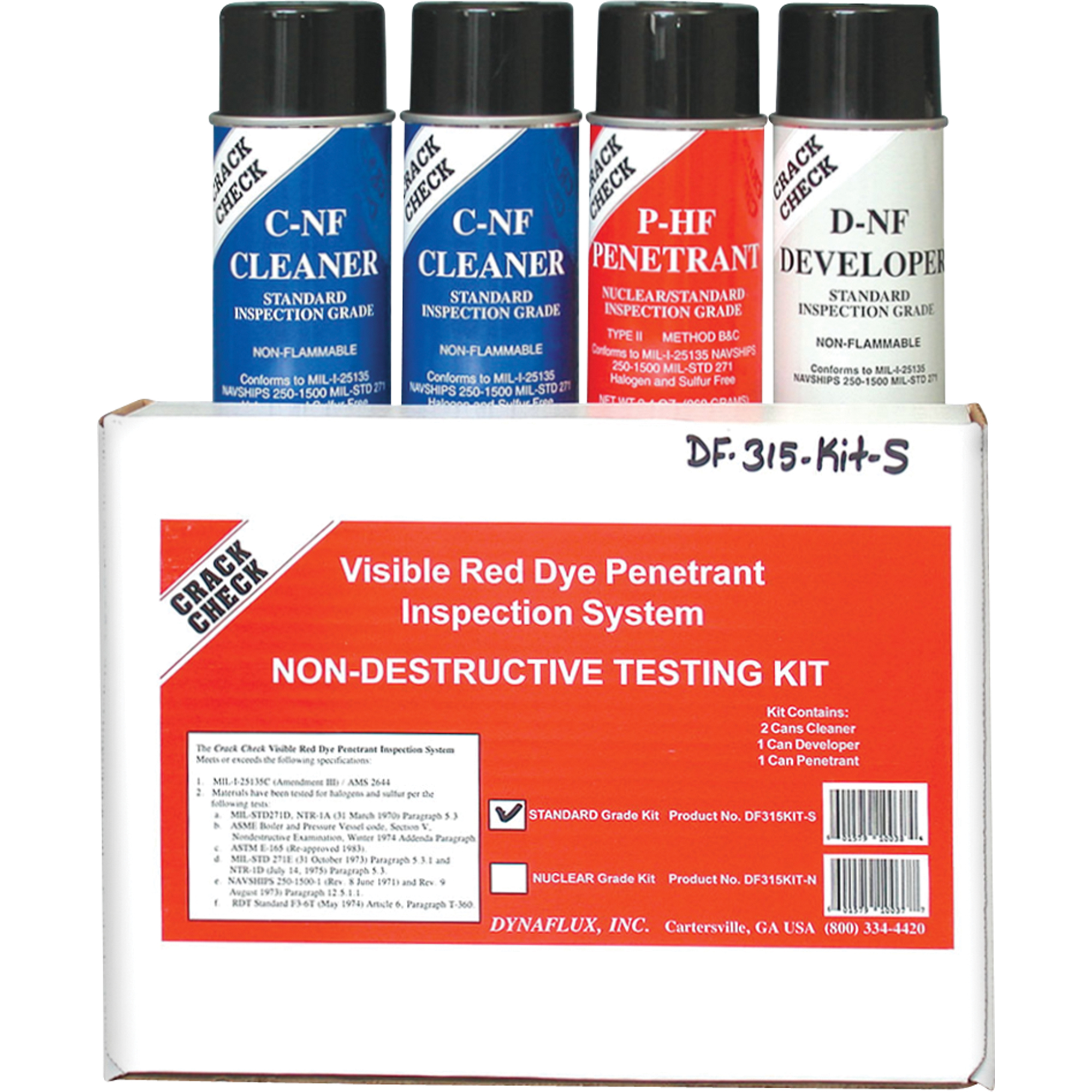 DYNAFLUX QUALITY PRODUCTS NDT Spray - Visible Dye Penetrant System 878 ...