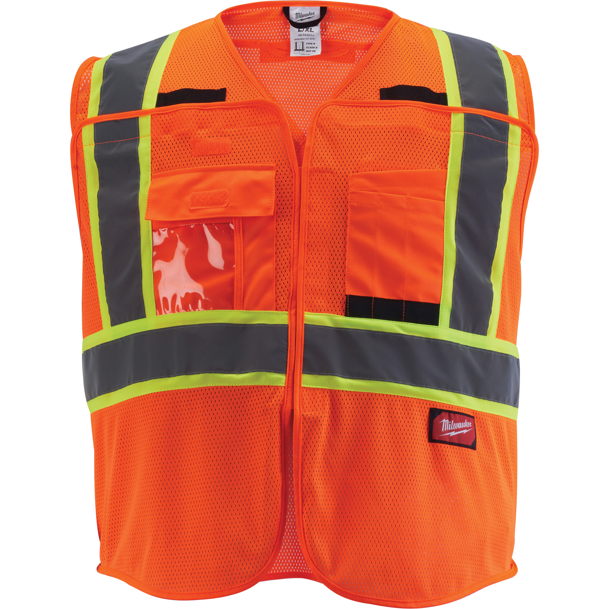 Milwaukee 48-73-5175 Flagman Safety Vest, High Visibility Orange ...